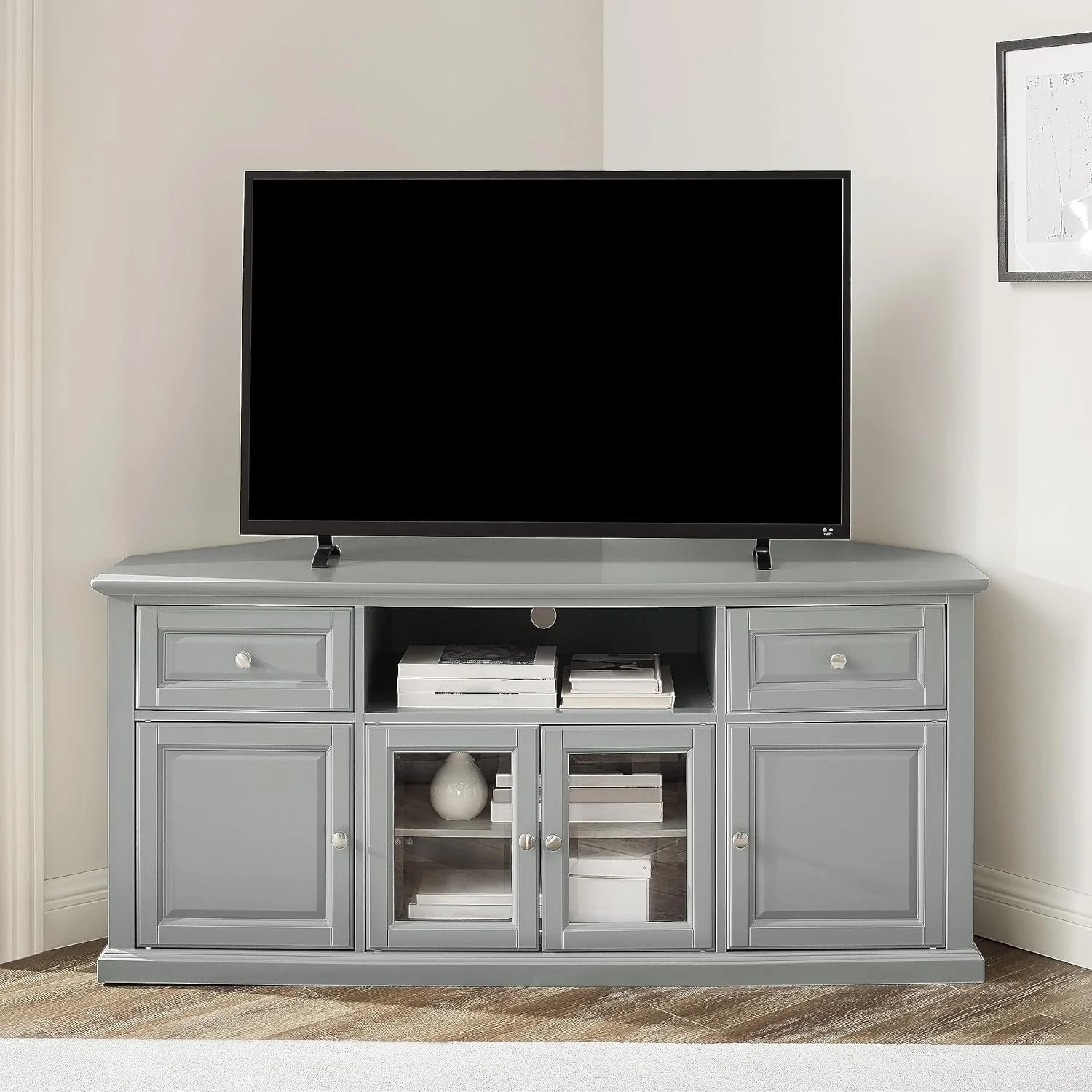 Corner TV Stand - Gray