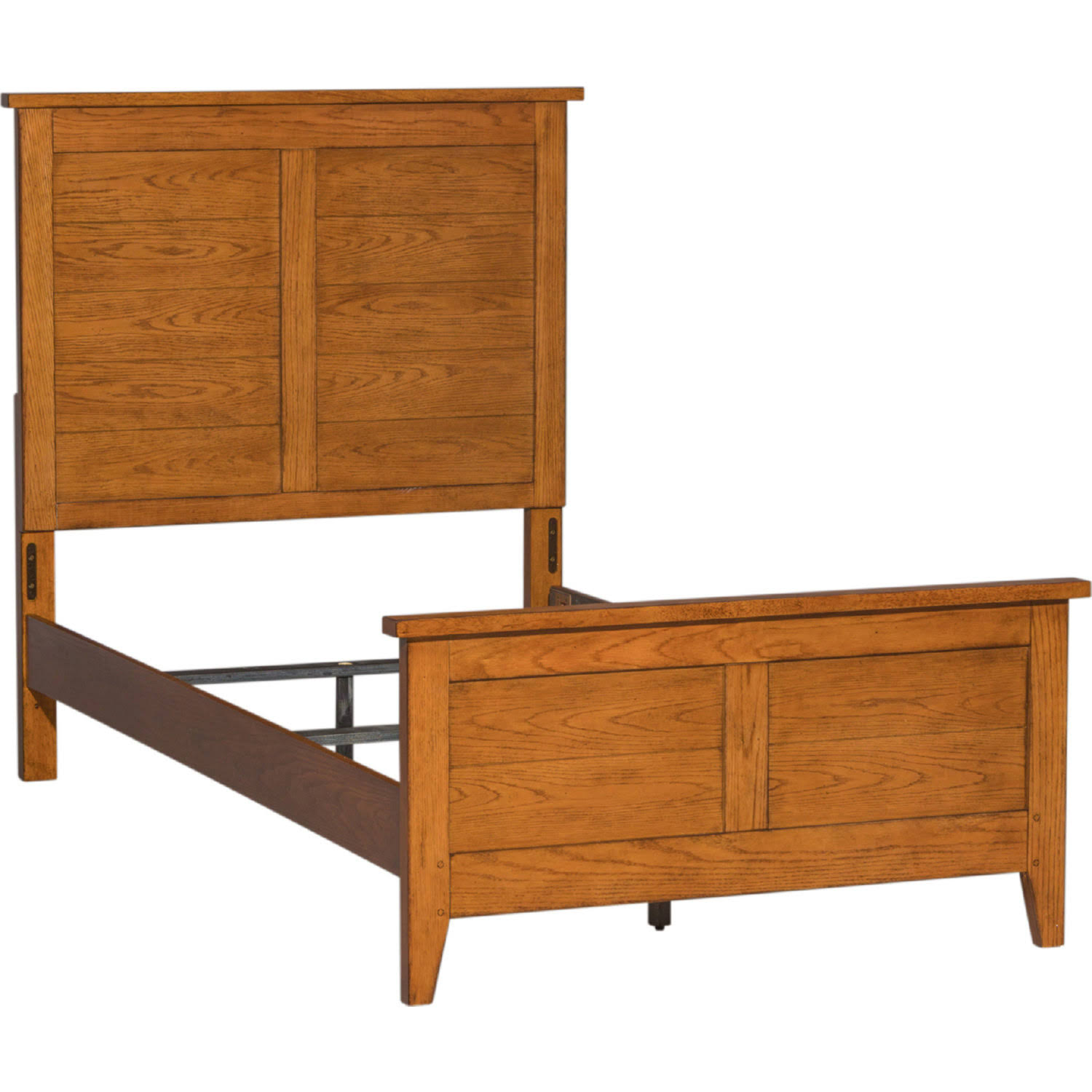 Liberty Furniture Grandpas Cabin Youth Panel Bed in Aged Oak, Twin