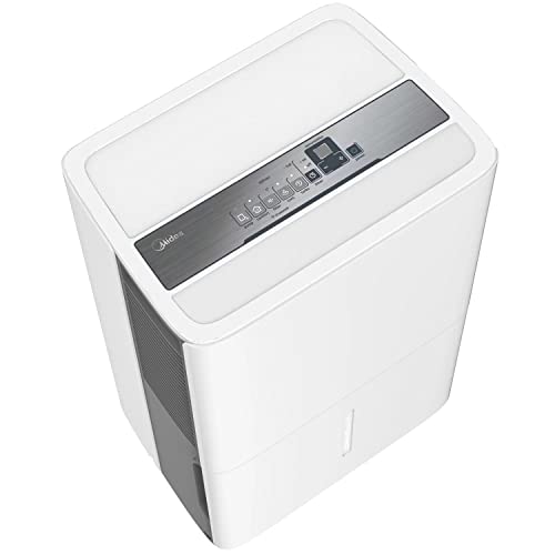 Midea Cube Dehumidifier with Pump and Drain Hose - 35 Pint Smart Dehumidifier for Basement and Spaces up to 3,500 Sq. Ft. with Timer, Humidity Control, Energy Star Rated, Washable Filters, Grey