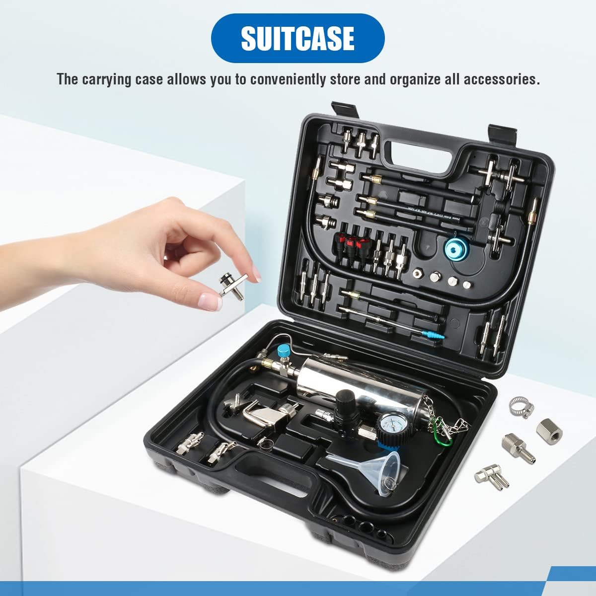 Autory Fuel Injector Cleaner Machine for Gasoline Car, Non-Dismantle Fuel System Cleaner Set with 3 Years Warranty, Fuel Injector Nozzle Flushing for EFI Throttle