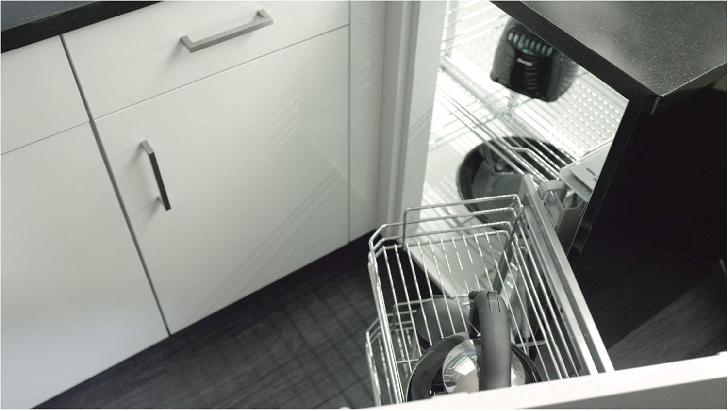 Rev-A-Shelf Sliding 4-Shelf Blind Corner Cabinet Organizer, Standard, Chrome