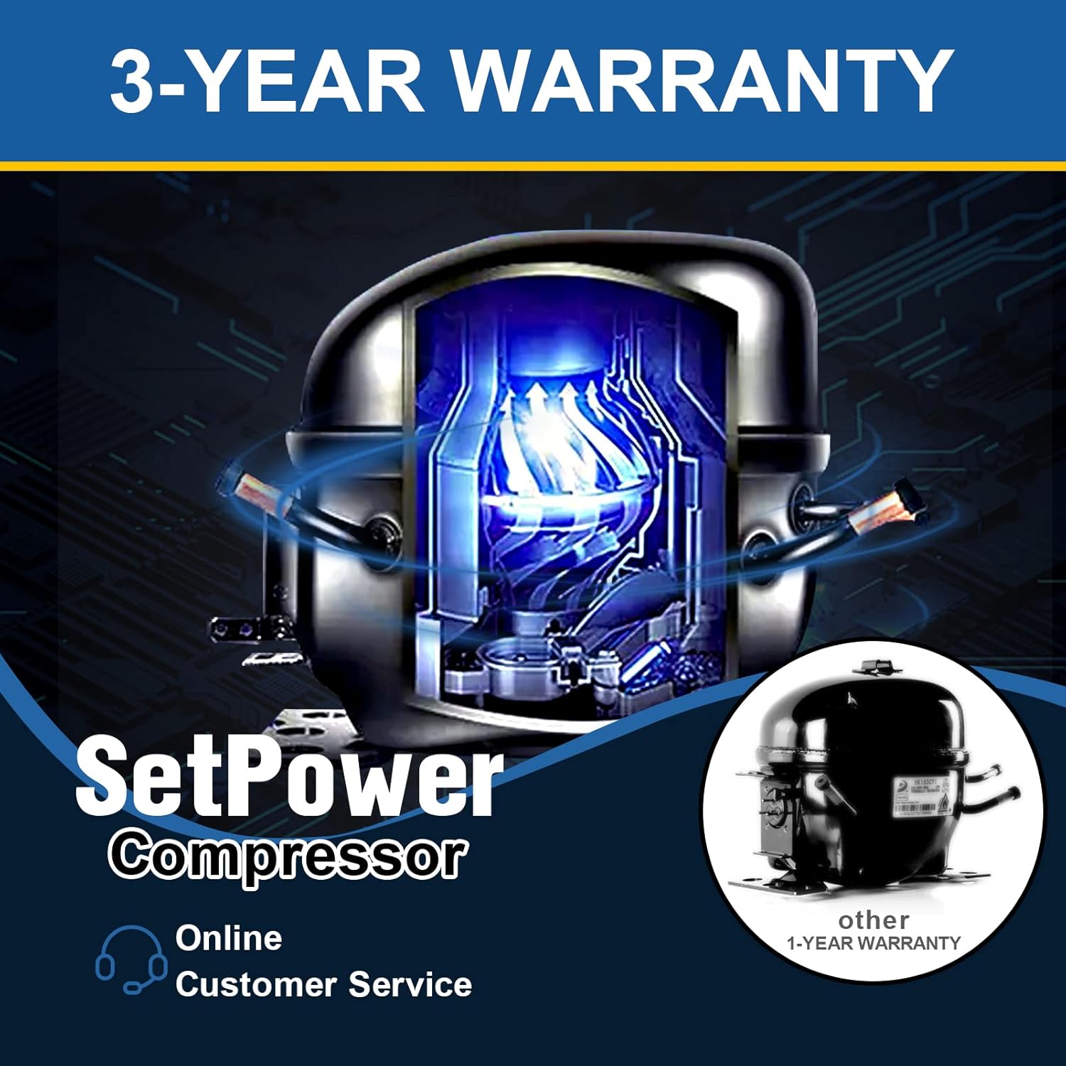 Setpower AJ40 Portable Freezer Fridge for Car, 12 volt Refrigerator for Camping, 0�H-50�H, DC 12/24V, AC 110-240V (42 Quarts)