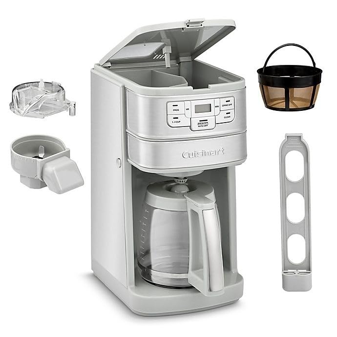 Cuisinart DGB-400 Automatic Grind and Brew 12-Cup Coffeemaker with 1-4 Cup Setting and Auto-Shutoff, Black/Stainless Steel