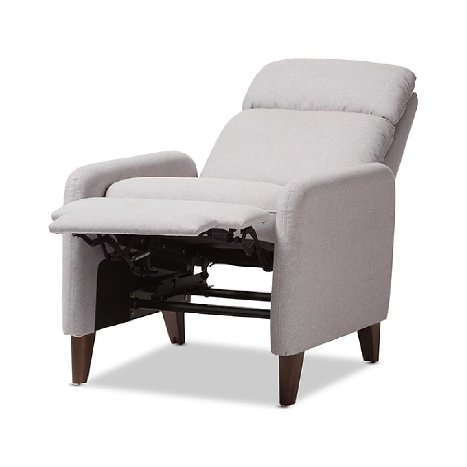 Baxton Studio Casanova Mid-century Modern Light Grey Fabric Upholstered Lounge Chair