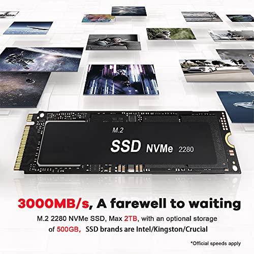 Beelink Mini PC SER5 with AMD Ryzen 5 5500U Mini Computer(6C/12T, up to 4.0GHz), 32GB DDR4 500GB NVMe SSD, Desktop PC 4K HD Dual Display HDMI/DP1.4/WiFi 6/Bluetooth 5.2/2.5Gbps Ethernet