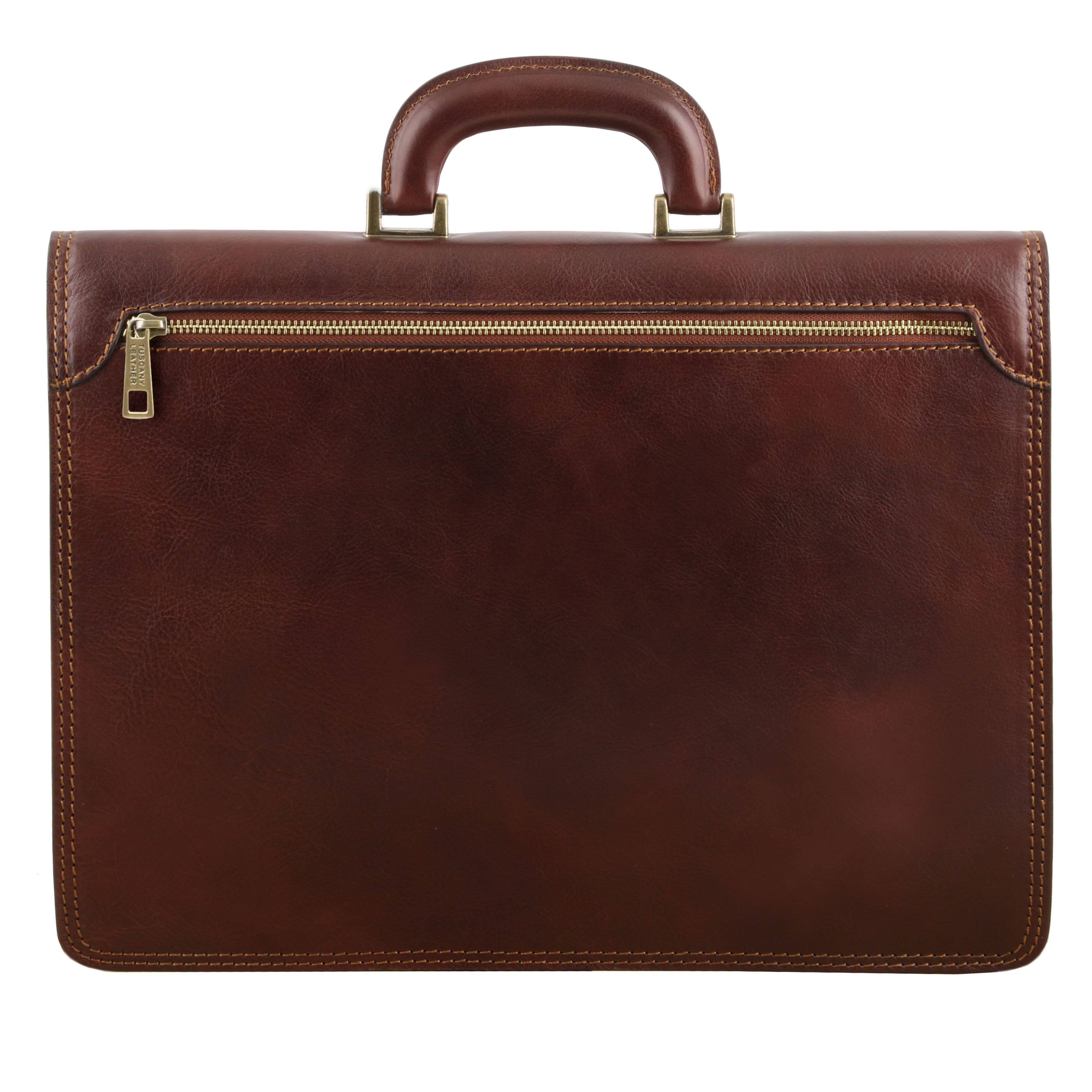 Amalfi - Leather Briefcase 1 Compartment - Red