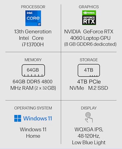 HP Envy 16 Workstation & Backlit Gaming Laptop (16.0" 2K Touchscreen 120Hz, 13th Gen i7-13700H, 64GB RAM, 1TB SSD, NVIDIA RTX 4060 8GB), Backlit Keyboard, WiFi 6E, Thunderbolt 4, Win 11 Pro, Sliver