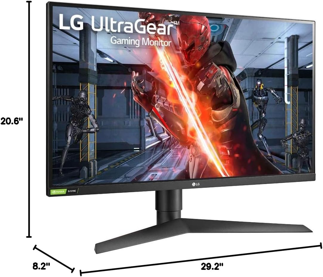 LG 27” 27GN75B-B HDR10 IPS FHD 1ms Ultragear™ Gaming Monitor with 240Hz Refresh Rate, Adaptive-Sync (FreeSync™) Technology & is Compatible with NVIDIA G-Sync®,Black