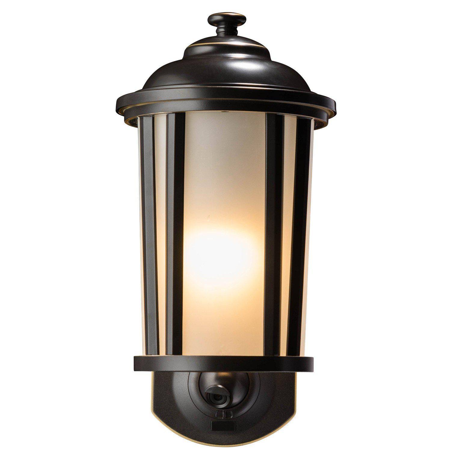 Maximus Camera Porch Light, HD Camera with Siren Alarm, Smart Motion Detection - Bronze