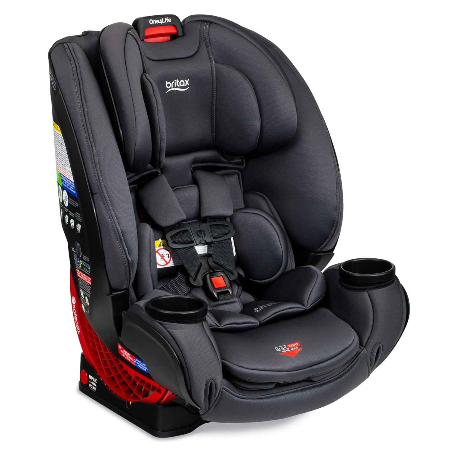 Britax One4Life ClickTight All-in-One Car Seat – 10 Years of Use – Infant, Convertible, Booster – 5 to 120 Pounds - SafeWash Fabric, Plum