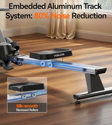 YOSUDA Magnetic/Water Rowing Machine for Home - Rower Machine Use with Bluetooth, App Supported, Rowing Machine for Taller Power Athletes, Comfortable Seat Cushion