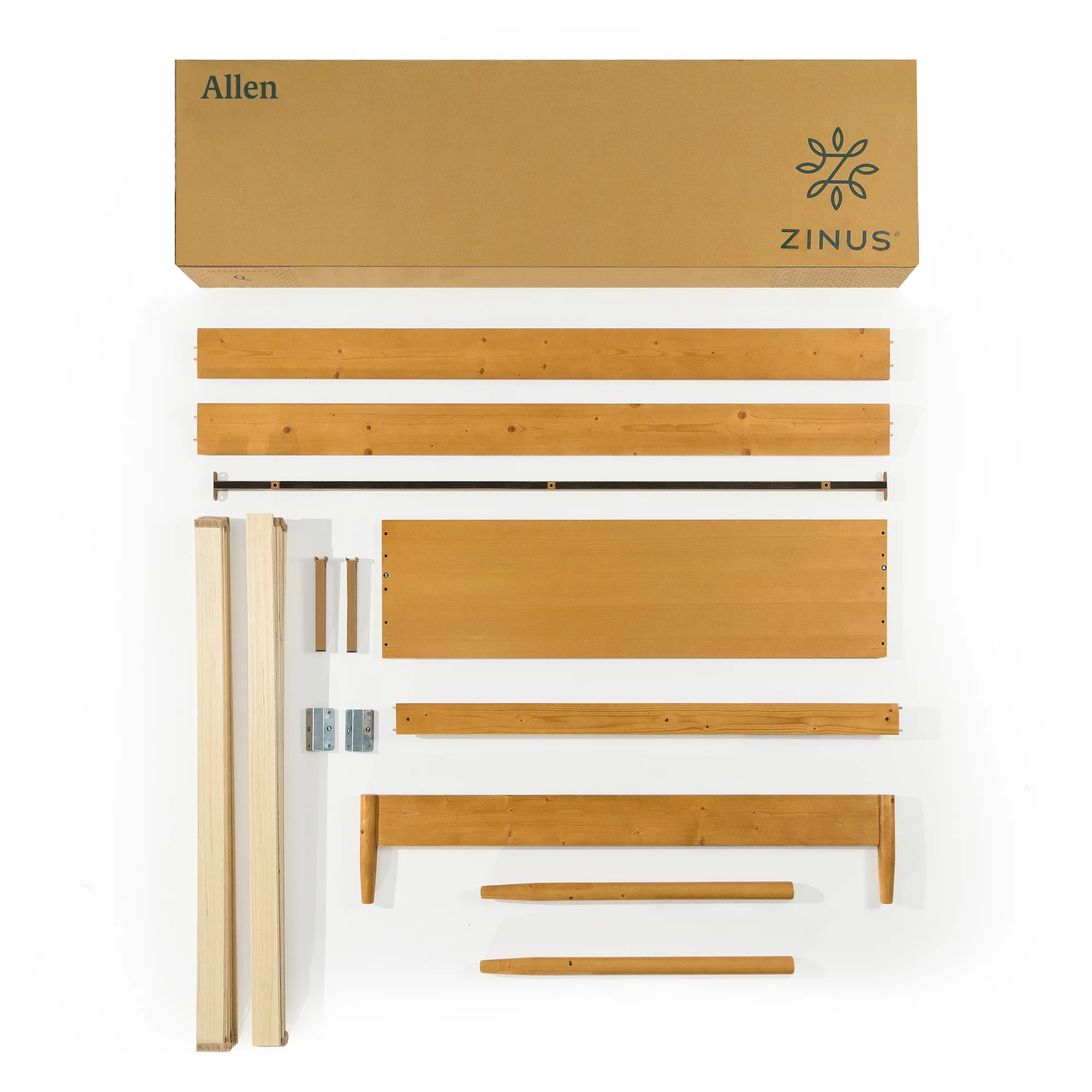 Zinus Allen 35" Mid Century Wood Platform Bed Frame, Full