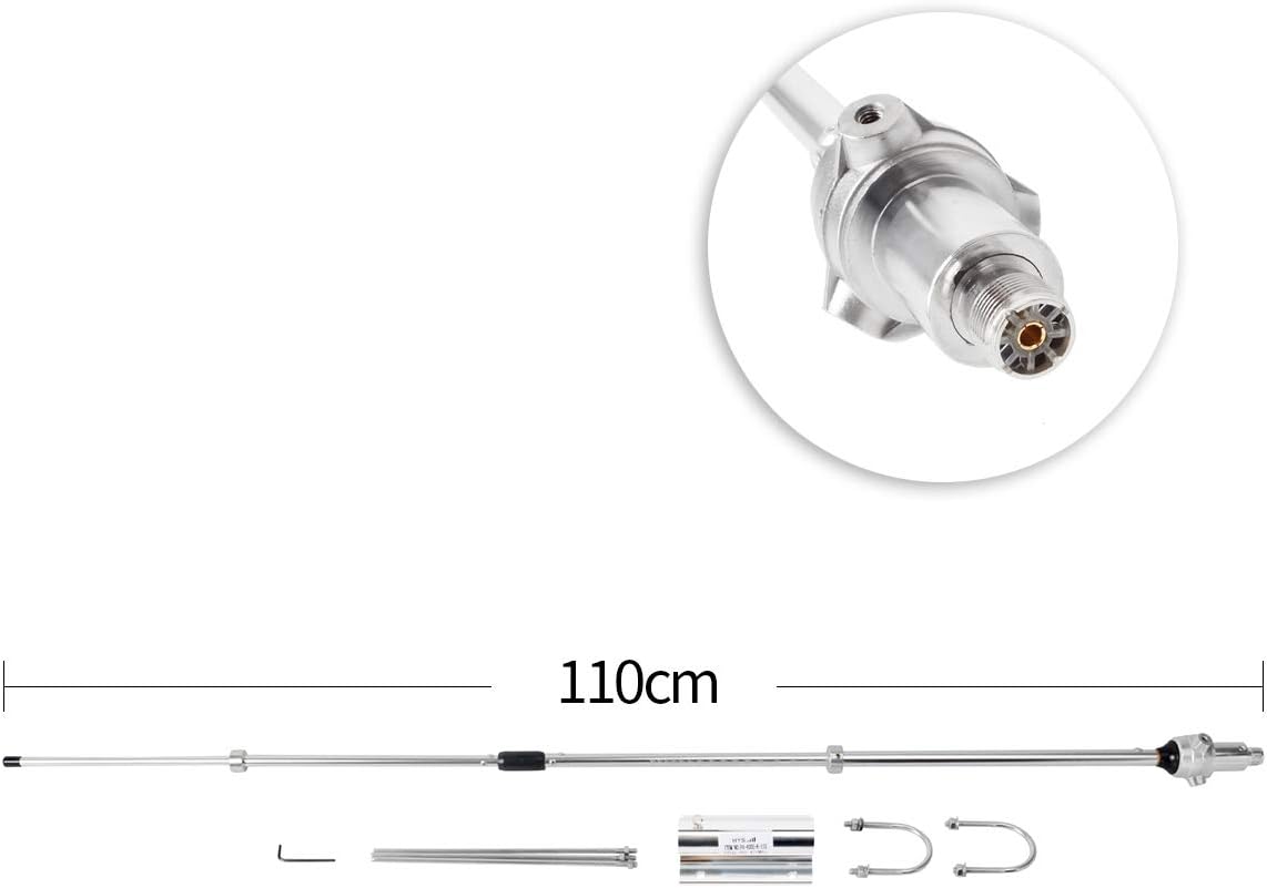 UAYESOK UHF Ham Amateur Base Station Antenna Tunable GMRS Vertical Base Antenna 70cm 390-470MHZ 100W 6.0dBi SO239 Connector for Device Repeater Ham Radio