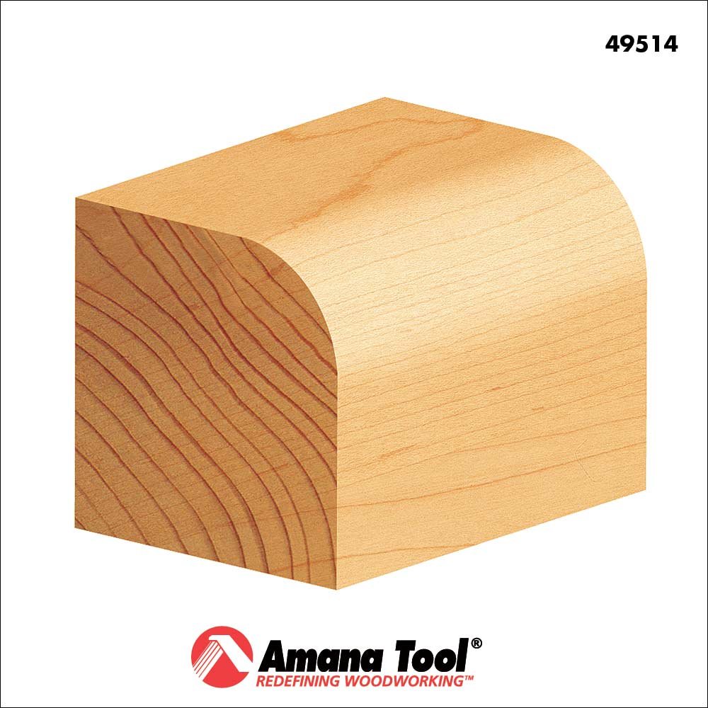 Amana Tool - 49545 Carbide Tipped 4 Flute Corner Rounding/Beading 1/2 Radius x 1-5/8 Dia x Pack of 2