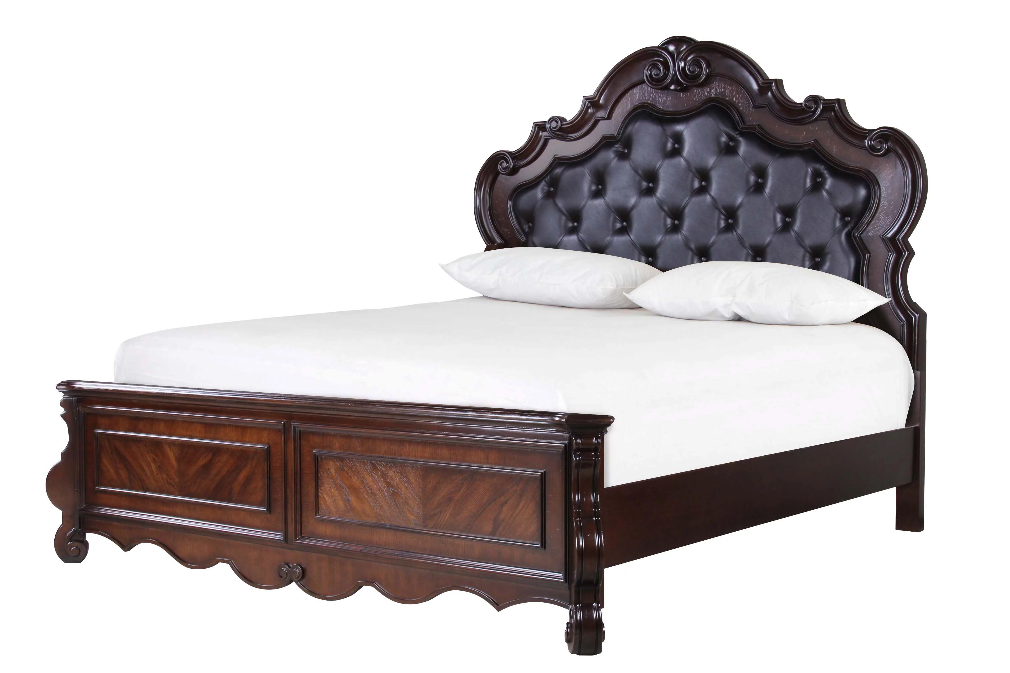 Old World Cherry Finish Traditional Queen Bed McFerran B527