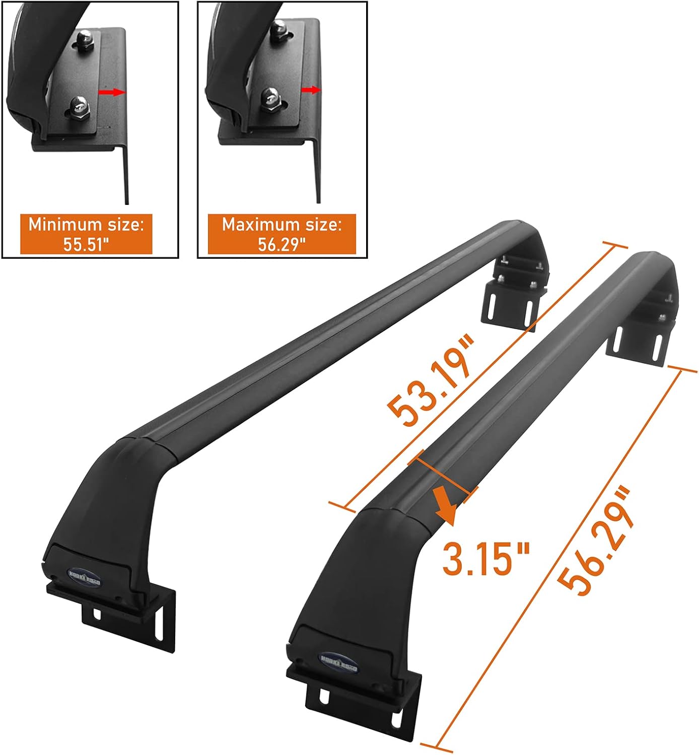 Hooke Road for Jeep Gladiator JT 2020-2022, Bike Rack Crossbars Bed Rails Cargo Carriers 2 PCS