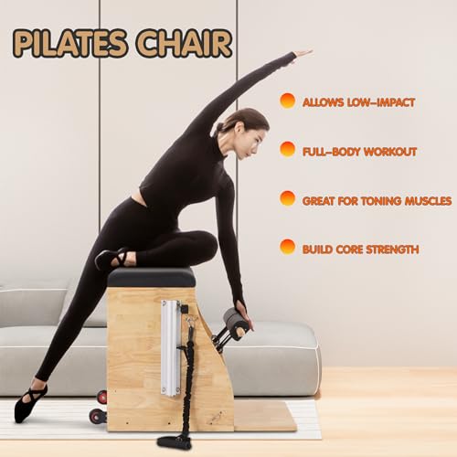 Pilates Chair,Pilates Reformer Machine for Home,Stability Pilates Pro Chair Equipment,Yoga Pilates Fitness Trainer