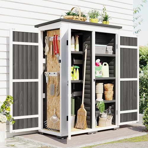 RUNNA 65 inch Garden Potting Bench Table, Fir Wood Workstation with Storage Shelf, Drawer and Cabinet,Large Gardening Workstation for Outdoor Space,for Backyard, Mudroom (Brown#019)