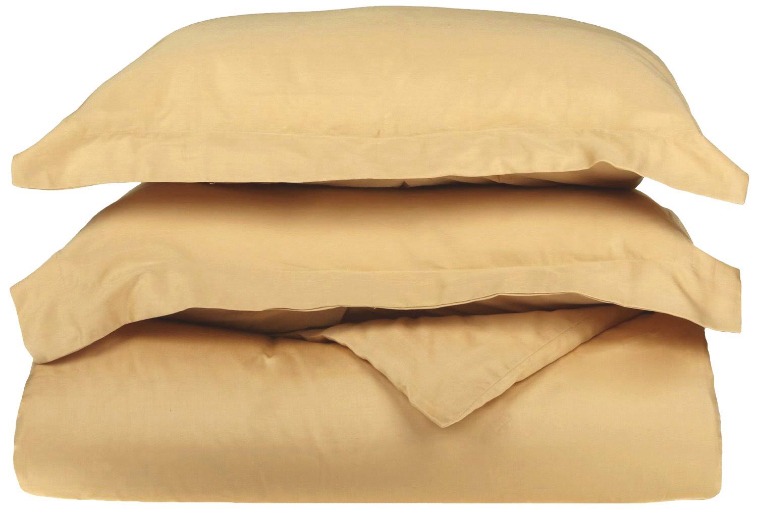 Superior 300 Thread Count Cotton Solid Duvet Cover Set Gold Other King/California King