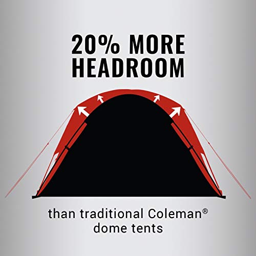 Coleman Skydome Camping Tent with Dark Room Technology, 4/6/8/10 Person Family Tent Sets Up in 5 Minutes and Blocks 90% of Sunlight, Weatherproof Tent with Extra Storage and Ventilation