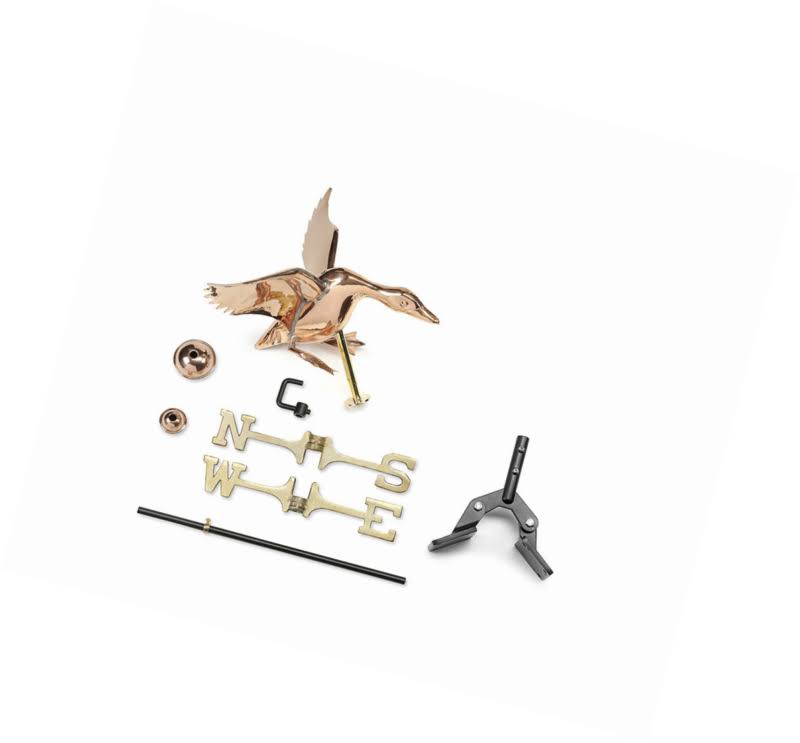 Good Directions Polished Copper Roof-Mount Landing Duck Weathervane