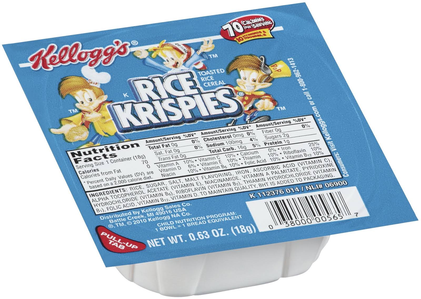 Rice Krispies Toasted Cereal, 0.63-Ounce Cups (Pack of 96)