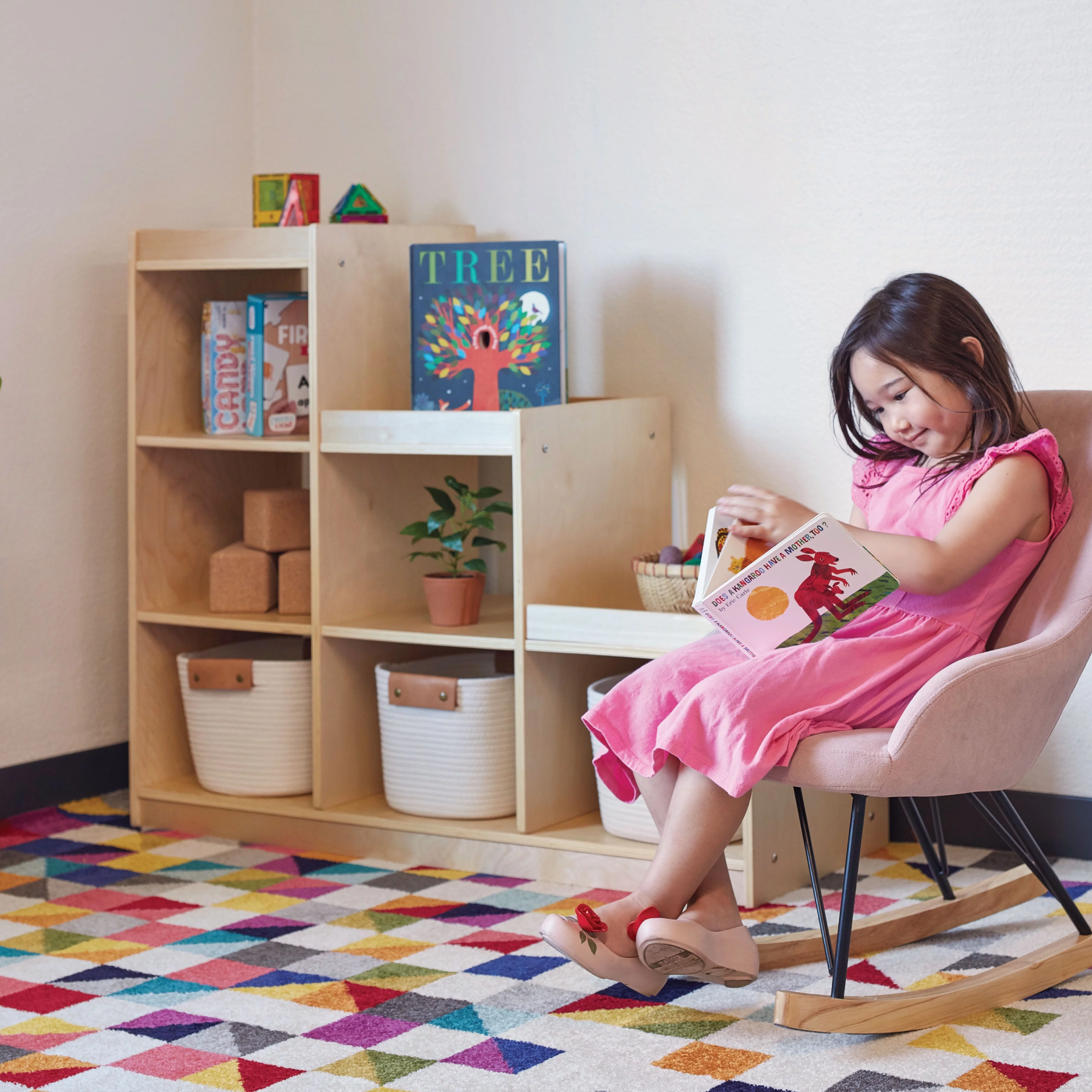 ECR4Kids 3-2-1 Cube Storage Cabinet, Kids Furniture, Natural