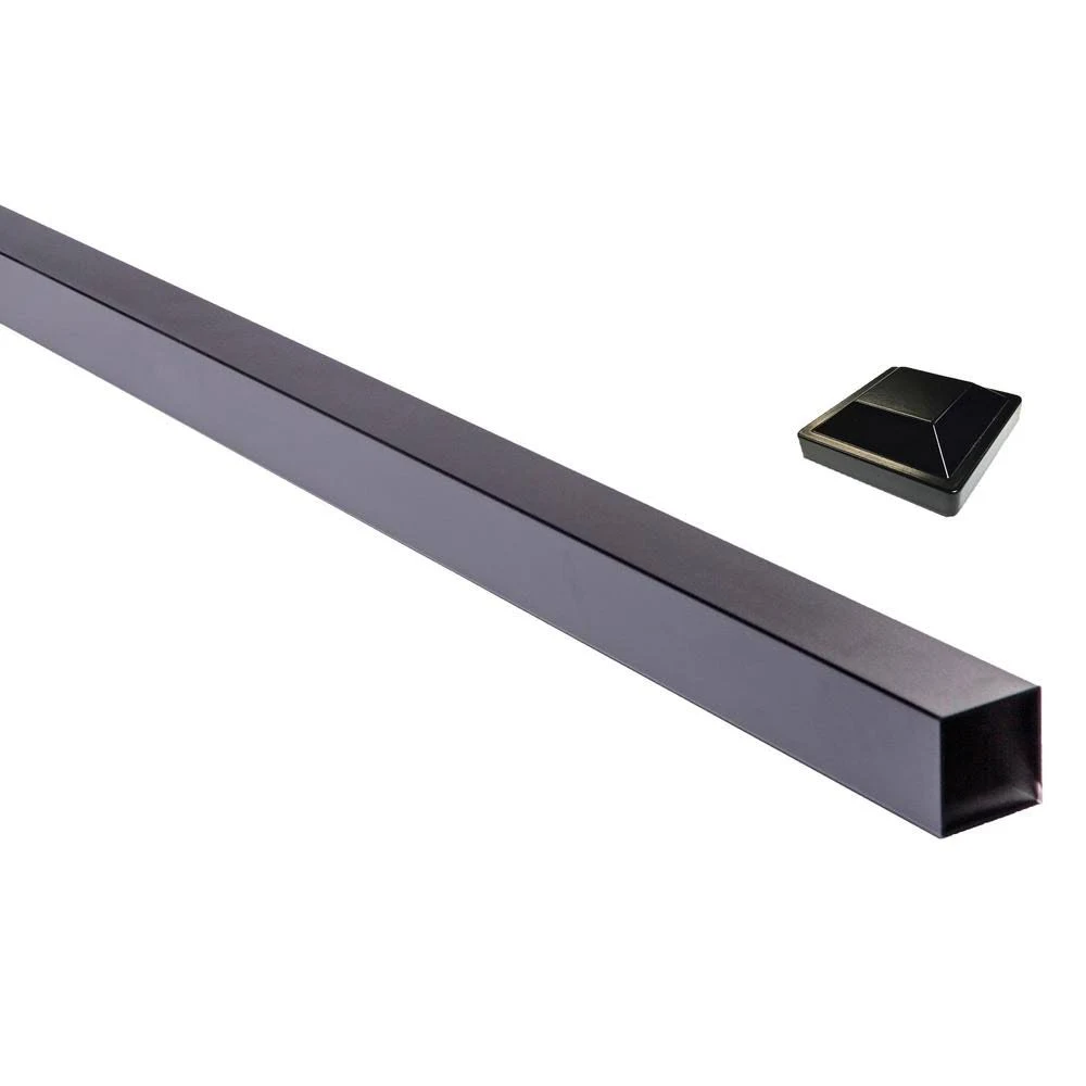 Slipfence 3-in x 3-in W x 9-ft H Aluminum Wood Fence Universal Post in Black | SF2-PK309