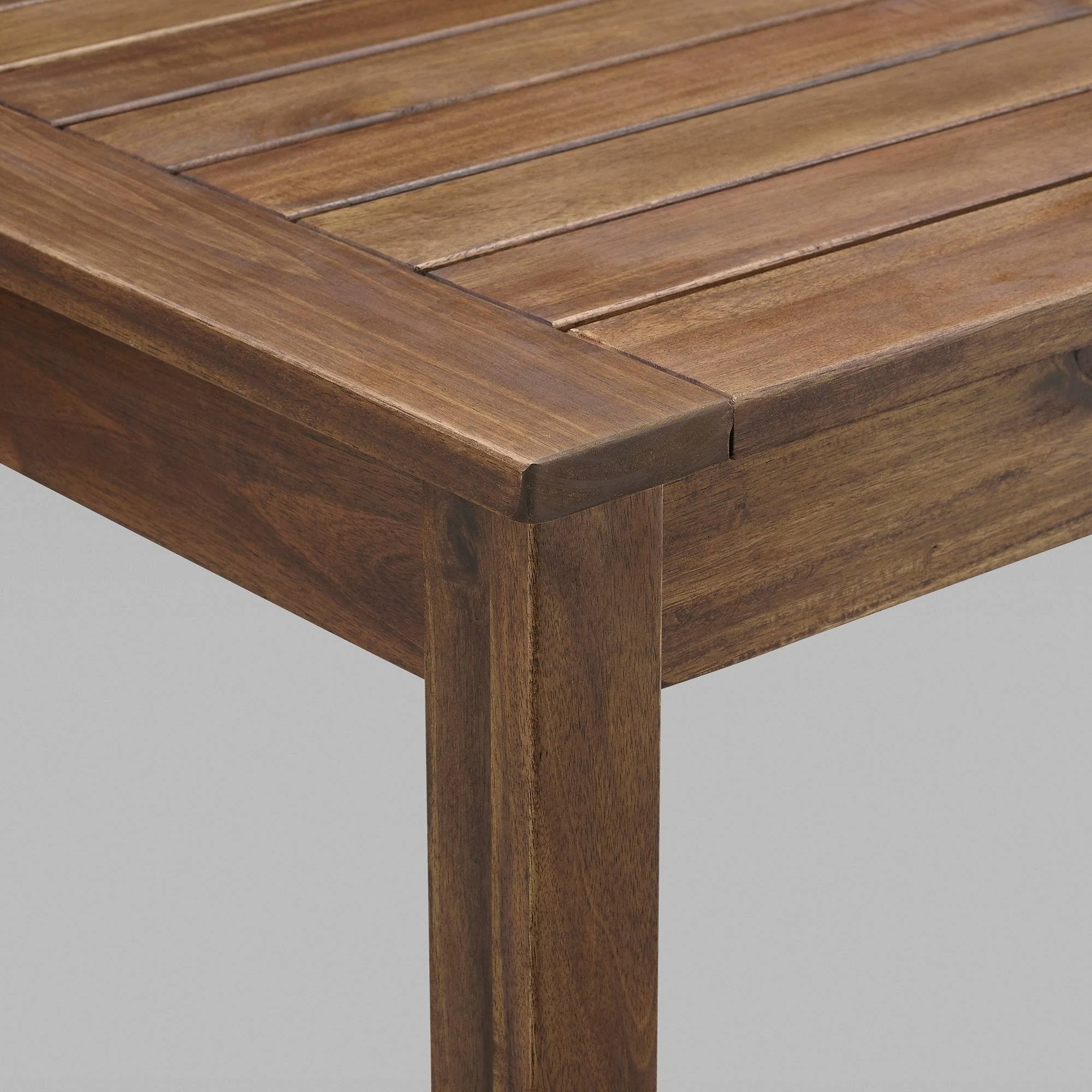 Acacia Wood Rectangle Counter Height Patio Table Dark Brown - Saracina Home