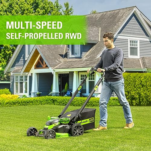 Greenworks 80V 25" Brushless Cordless ( Self-Propelled) Lawn Mower (75+ Compatible Tools), 5.0Ah Battery and Charger Included