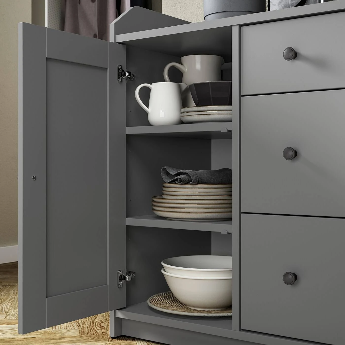 IKEA - HAUGA Sideboard, Gray, 55 1/8x33 1/8