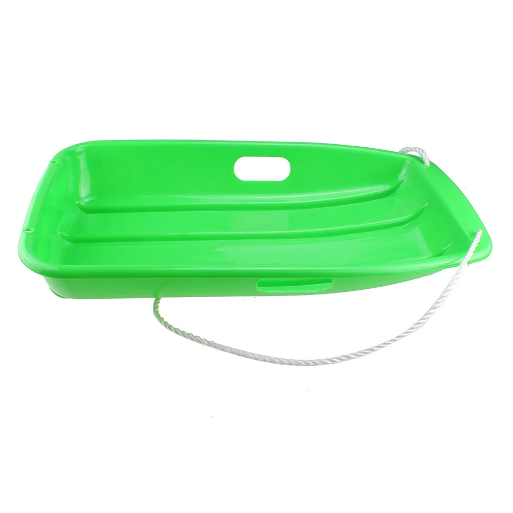 IMAGE Winter Durable Plastic Snow Sled in Boat Shape Snow Sledge for Kids and adult Outdoor Snow Seats , 25.6*14.2*4.3 inch inch Green Color