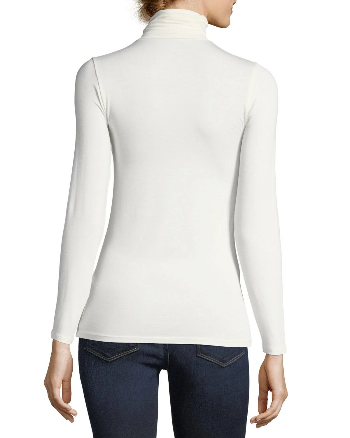 Majestic Soft Touch Long-Sleeve Turtleneck Milk