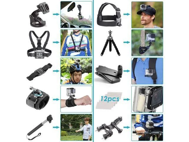 GoPro - Hero7 Silver 4K Waterproof Action Camera - with 50 Piece Accessory Kit