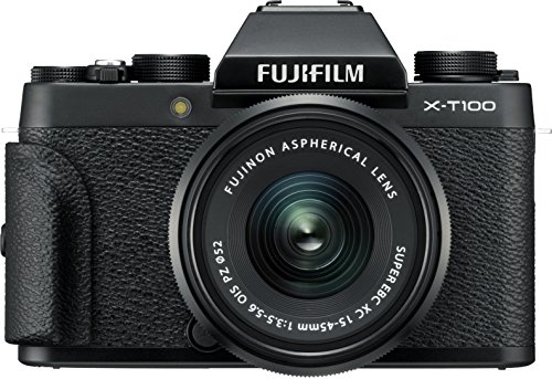 Fujifilm X-T100 Mirrorless Digital Camera w/XC15-45mmF3.5-5.6 OIS PZ Lens - Dark Silver
