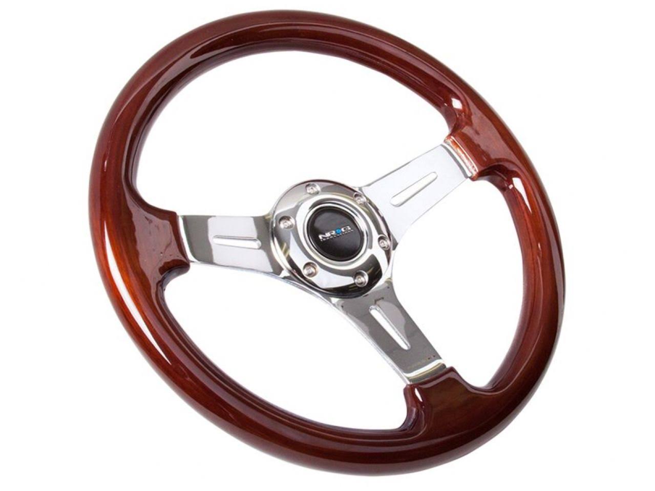 NRG Chrome 3 Spoke Center 330mm Classic Wood Grain Wheel Universal