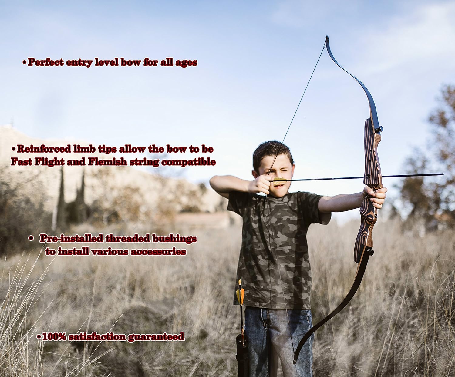 Southwest Archery 48” Tiny Tiger Takedown Recurve Bow – Compact Fast Accurate 48" Target & Frist Bow – Right & Left Hand – Draw Weight 14lb – Beginner to Intermediate - USA Company – 14L