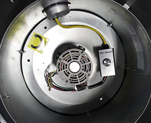 CAPTIVE-AIRE Restaurant Canopy Hood Grease Rated Exhaust Fan- High Speed Direct Drive Centrifugal Upblast Exhaust Fan with speed control- 19" -24.75" Fan Base, 115 Volt Single Phase Motor