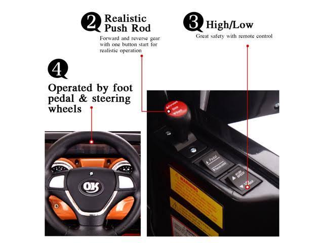 Tobbi Kids Ride on Jeep Style Truck 12V Battery Powered Electric Car w/Remote Control Black