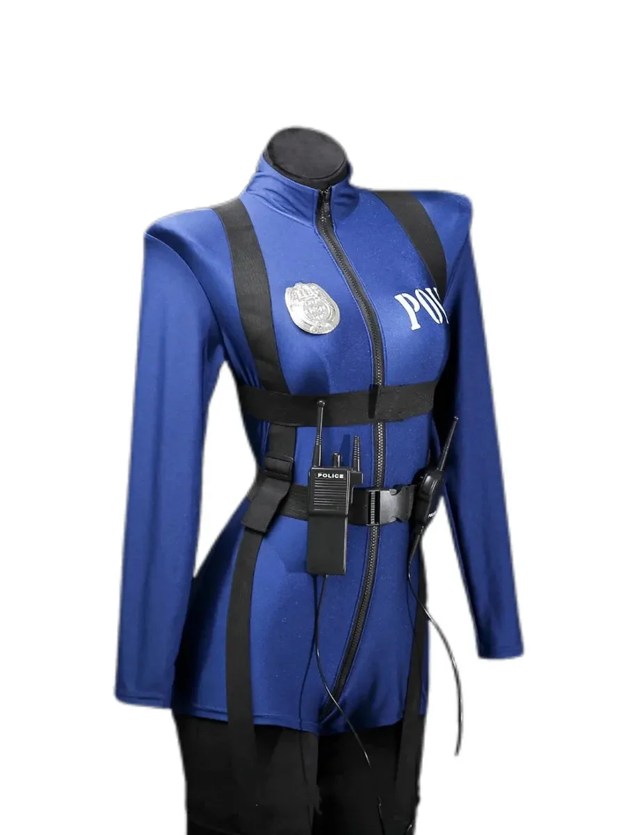 'Officer' Stretchy Tight Sexy Costume Bodysuit For Valentines Day