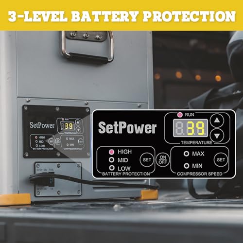 SetPower RV Single Zone Series Portable Fridge Freezer, 12 Volt Refrigerator, RV Refrigerator, Electric Cooler, Car Refrigerator, Portable Freezer, 3-YEAR Warranty, MAX & MIN Mode, 45L/48 Quart, 0℉-50℉, 12/24V DC, 100-240V AC, Car & Home Use