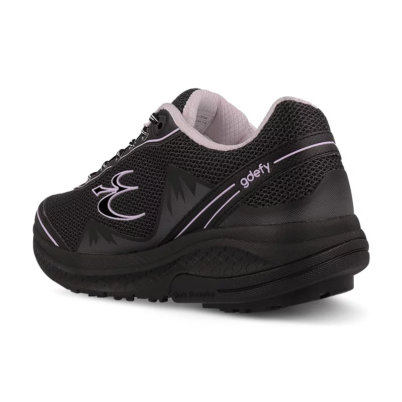 Gravity Defyer Women's G-Defy Mighty Walk Athletic Sneakers (Black/Purple, 10 Wide US Women)