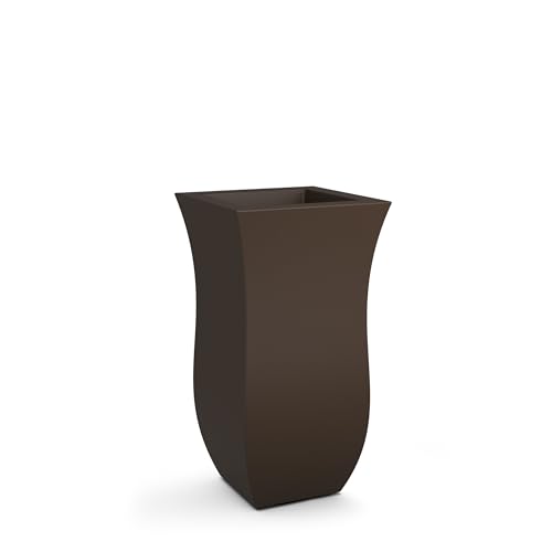 Mayne Valencia 30in Tall Planter - Black - 16in L x 16in W x 30in H - with Removable Plug, Made with Polyethylene (5874-B)