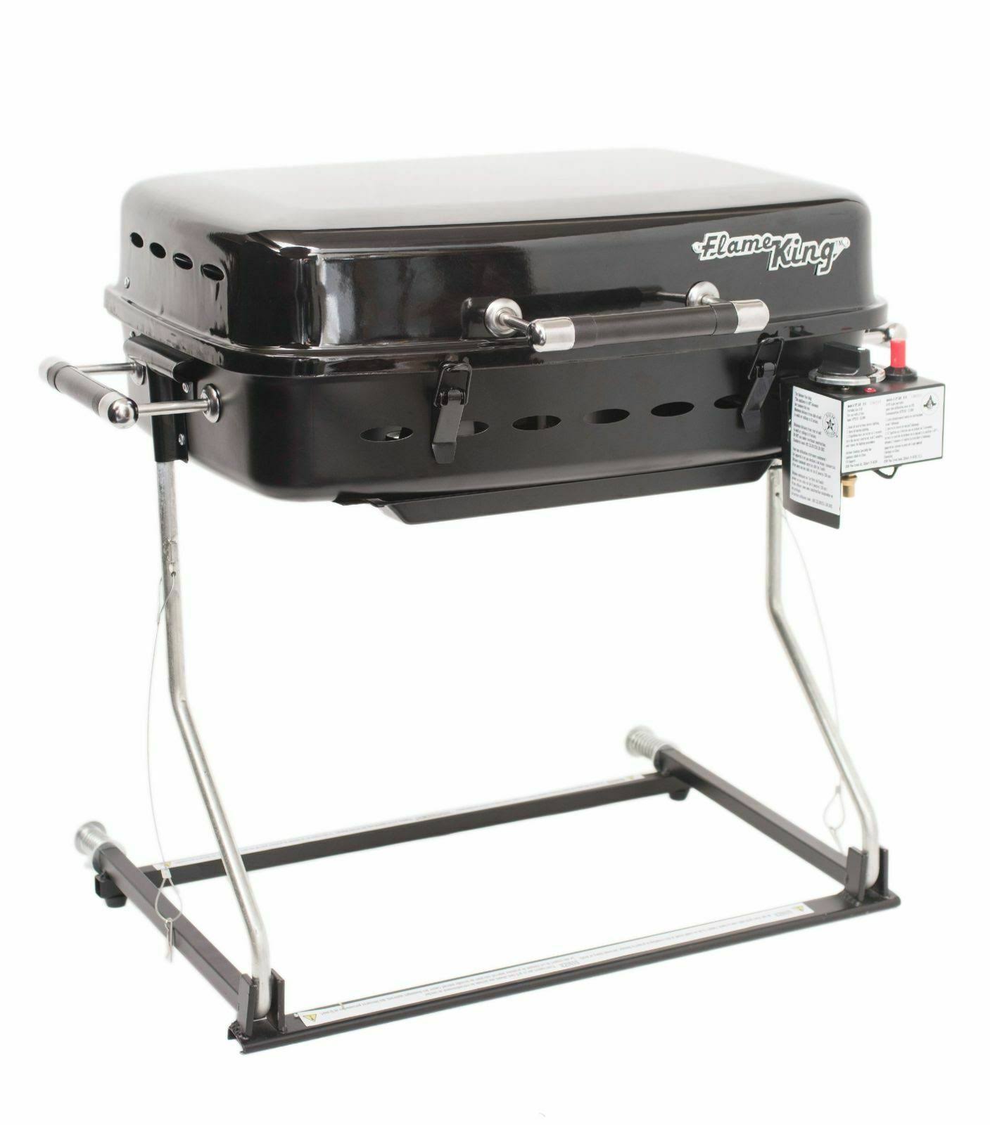 Flame King RV Mounted BBQ - Motorhome GAS Grill - 214 Sq inch Cooking...