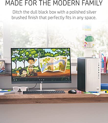 HP Pavilion Desktop PC, AMD Ryzen 5 5600G, 12GB RAM, 1TB HDD, 256GB SSD, Wi-Fi, Bluetooth, 9 USB Ports, Windows 11, Pre-Built PC Tower Bundle with JAWFOAL