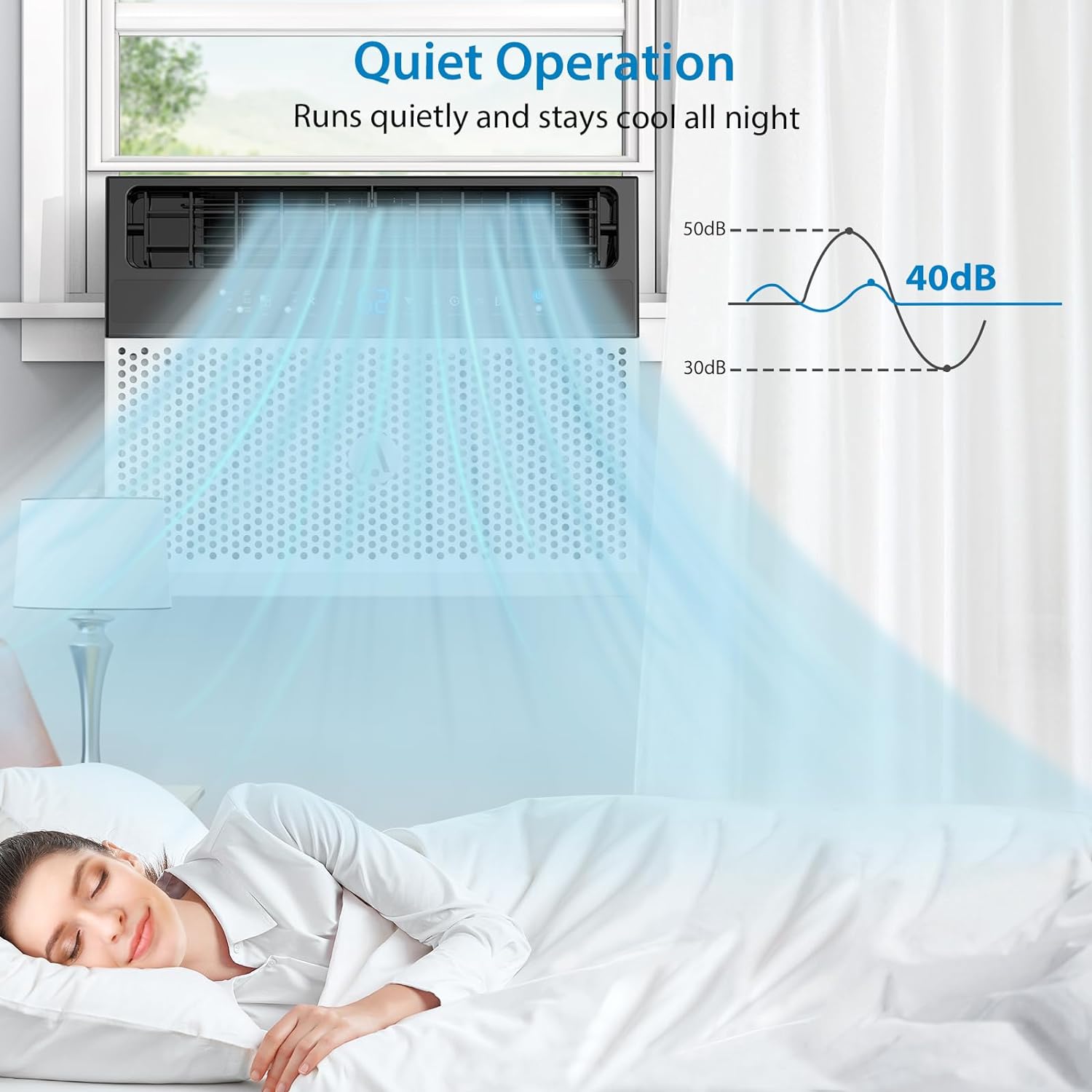 6000 BTU Window Air Conditioner U-Shaped, Window ac Air Units U Shaped Cools Up to 250 sq. ft., Open Window Flexibility, 6 Modes, Sleep Mode, Ultra Quiet, Energy Efficient, Window AC for Home