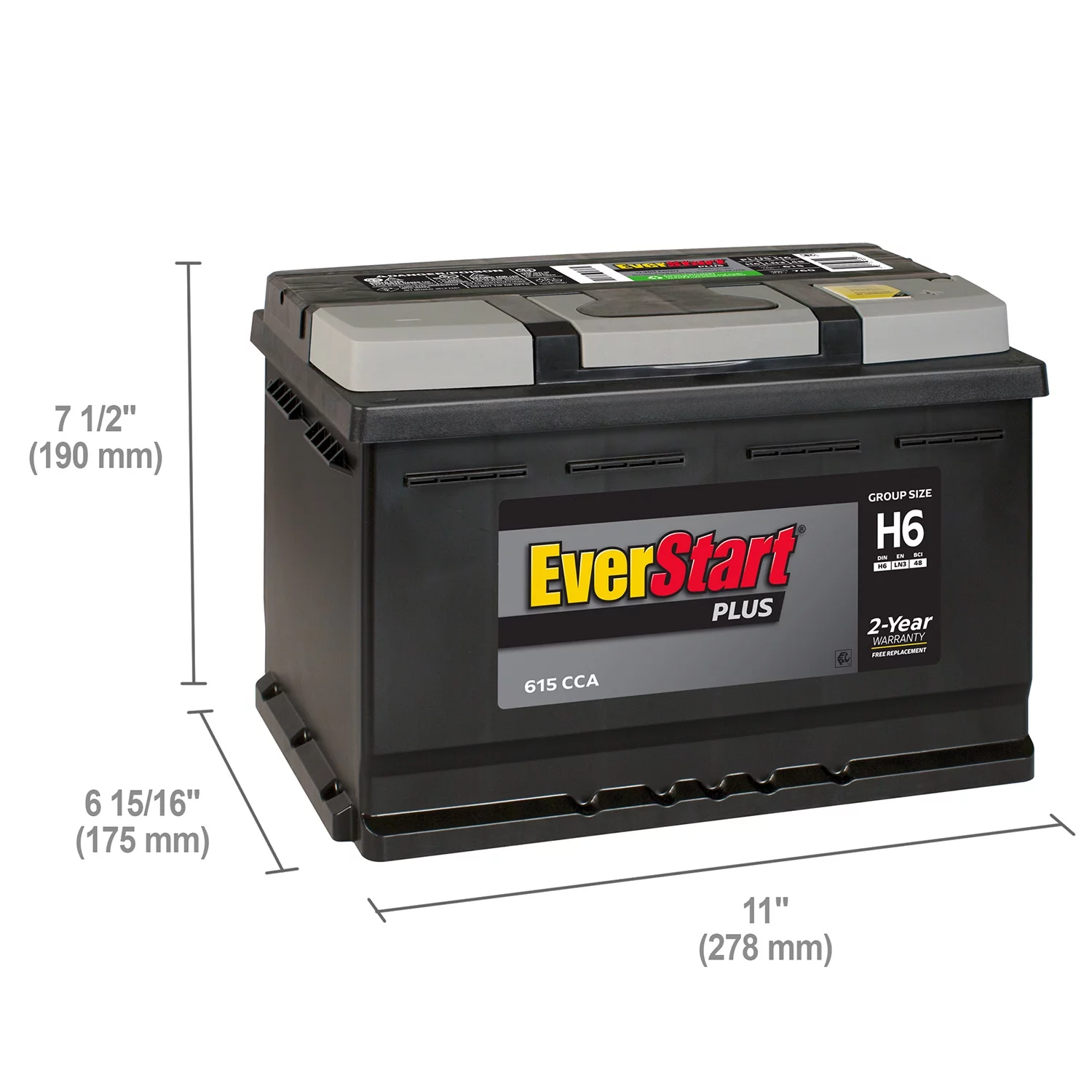 EverStart Maxx Lead Acid Automotive Battery, Group Size H7 / LN4 / 94R 12 Volt, 800 CCA