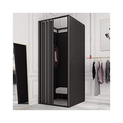 Clothing Store Fitting Room| Movable Changing Room for Boutique with Shading Fabric Cloth and Metal Frame| Dressing Room Room Divider Temporary Privacy Space(Grey,85x85x200cm)