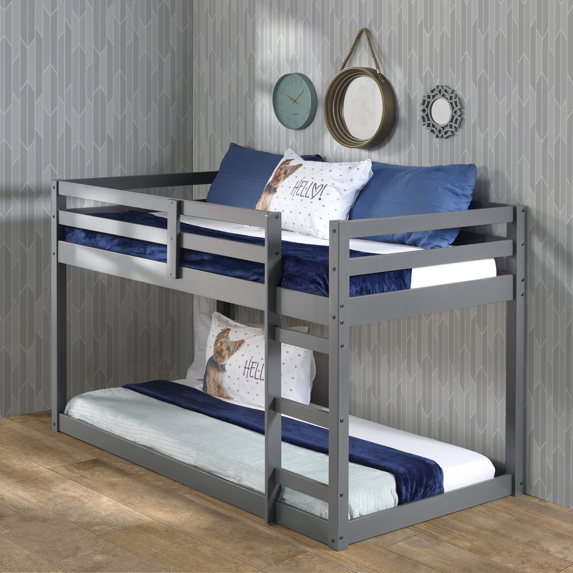 Contemporary Style ACME Gaston Loft Bed, Gray, Twin Loft Bed, Wood, Assembly Required