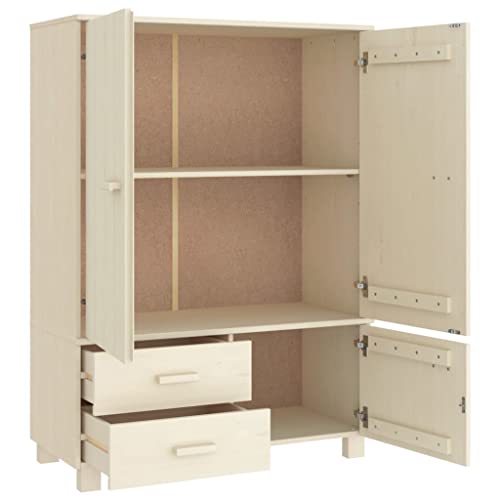 Wardrobe HAMAR Solid Wood Pine, Closet, Armoire, Storage for Coats, Shoes, and Accessories